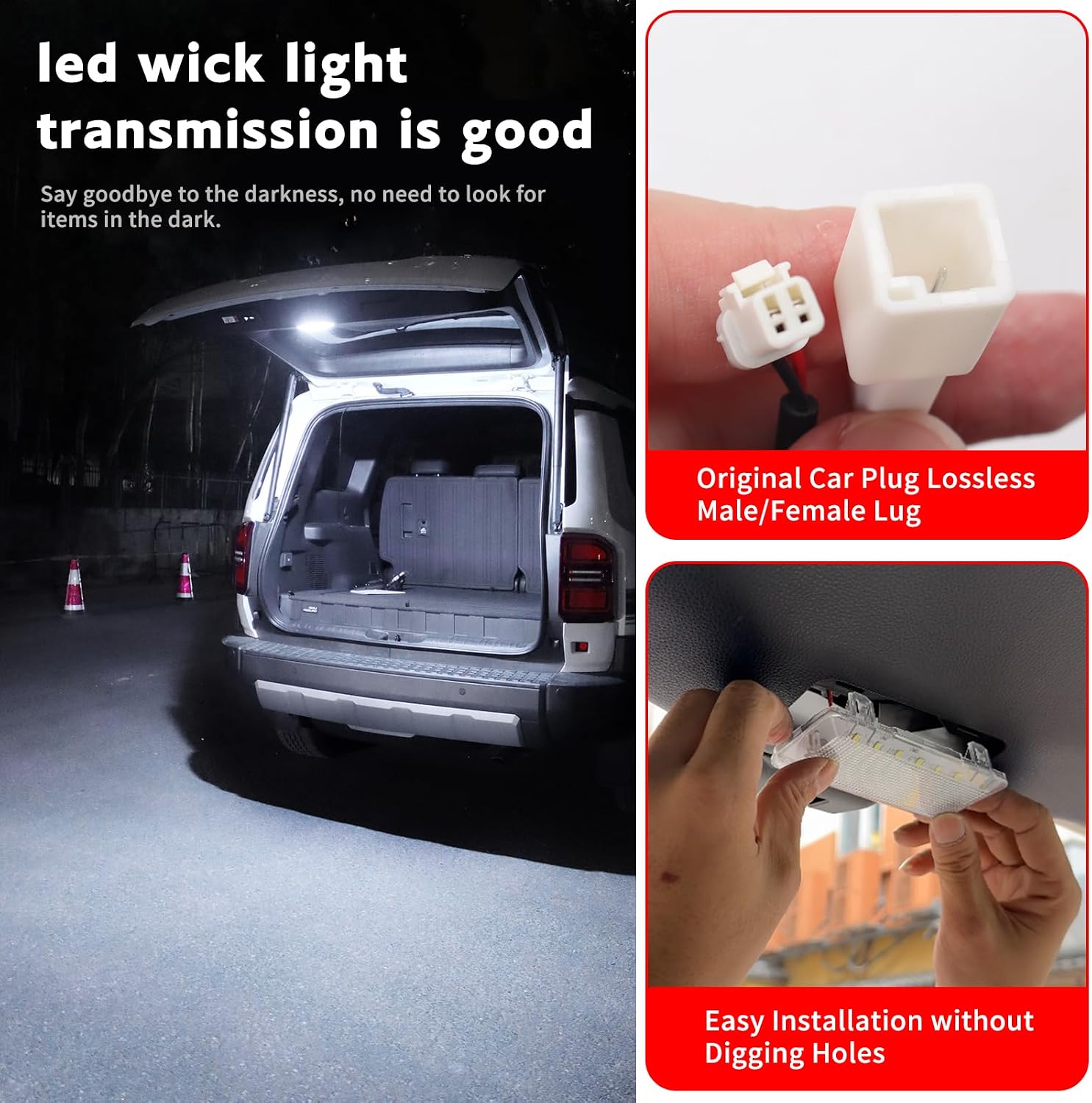 Tailgate Decorative Lights for 2024-2026 Toyota Land Cruiser 250 1958 Prado Lc250 Trunk High Brightness LED Lighting Punch-Free Waterproof Interior Modification Accessories (Electric tailgate)