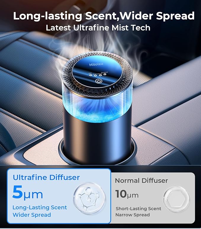 Smart Car Air Fresheners, Ambient Light & Mist Fragrance, Auto On/Off Car Air - Image 3