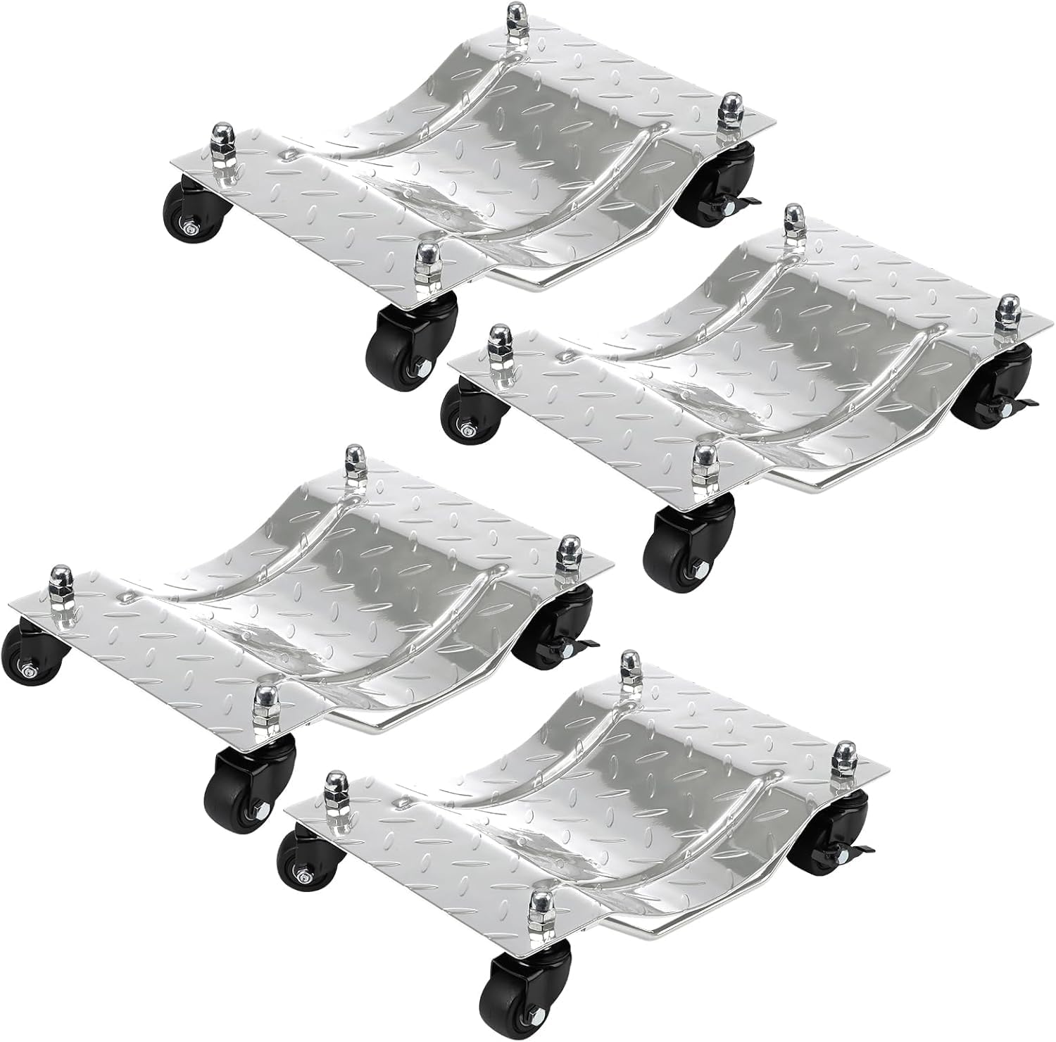 GarveeHome Car Wheel Dolly, 6000LBS Load Bearing Car Dolly Set of 4, Heavy-Duty Vehicle Dolly for Moving Cars, Trucks, Trailers, Motorcycles and Boats, Silver