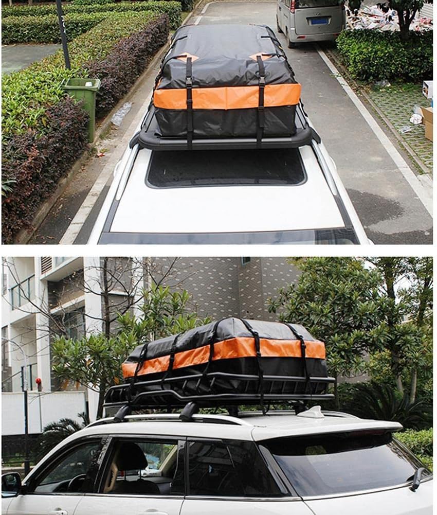 500D PVC Large Capacity Car Cargo Roof Bag Waterproof Rooftop Luggage Black Storage Travel for Cars SUV Van Truck