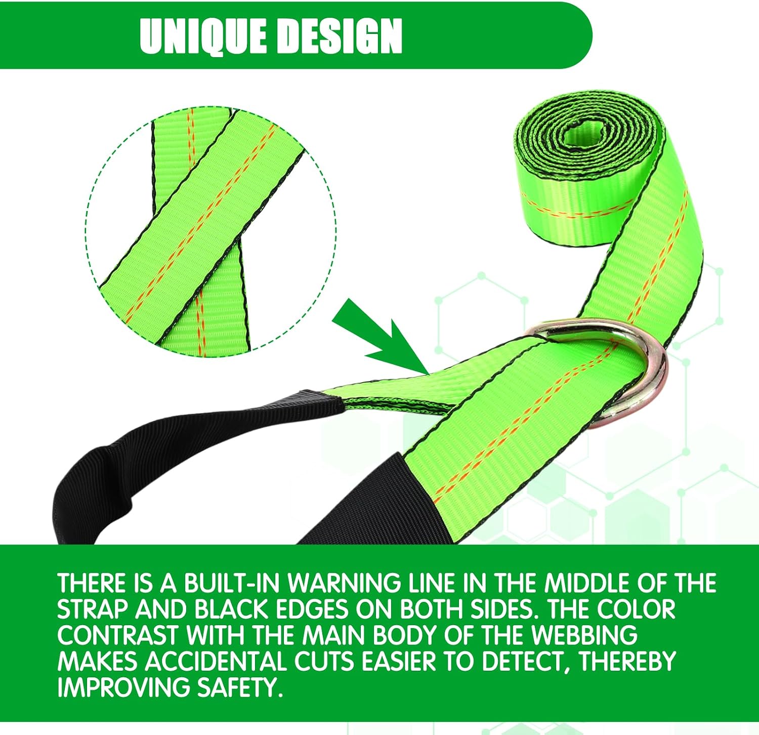 4 Pack 2" X 8ft Lasso Tow Truck Straps with D Ring 11, 000 Lbs Break Strength D Ring Auto Tie Down Wheel Lift Trailer Strap for Hauling Utv SUV Wrecker Rollback