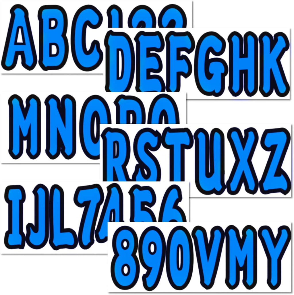 3 inch Boat Registration Number and Letter Vinyl Marine Grade Sticker Decal | Hull, PWC, Jet Ski & Pontoon, Vinyl, Waterproof & Anti-Scratch, 4 Sets, Blue