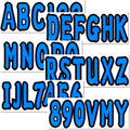 3 inch Boat Registration Number and Letter Vinyl Marine Grade Sticker Decal | Hull, PWC, Jet Ski & Pontoon, Vinyl, Waterproof & Anti-Scratch, 4 Sets, Blue
