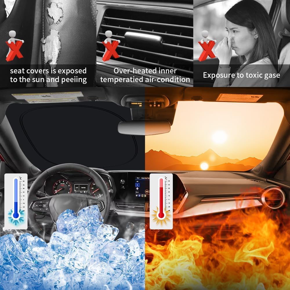 Car Sun Shade for Chevrolet Chevy Trax 2026 2025 2024 2023 2022 2021 2020 2019 2018 2017 2016 2015 Auto Interior Accessories Windshield Sunshade Foldable Protector Window Curtains Cover Visor