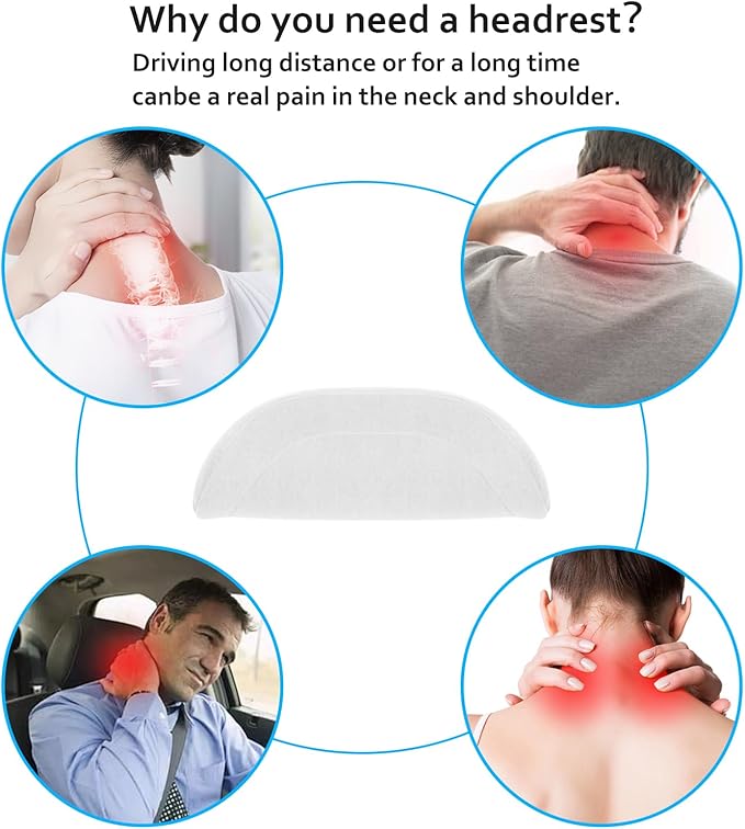 Car Headrest Pillow for Driving, Softness Ergonomic Design Universal Travel - Image 7