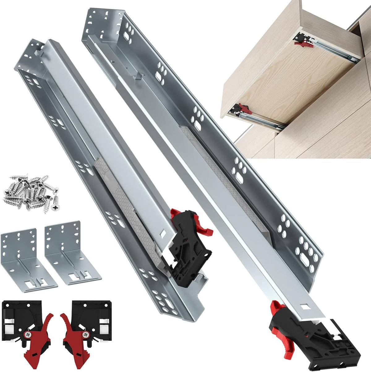 tobegreat 21 inch undermount soft close drawer slides, main product view
