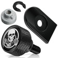Amazicha Stainless Steel Seat Bolt Screw Nut Cover Mount Kit Skull Pattern Compatible for Harley Davidson Touring Sportster Softail Dyna 1996-2026 Black