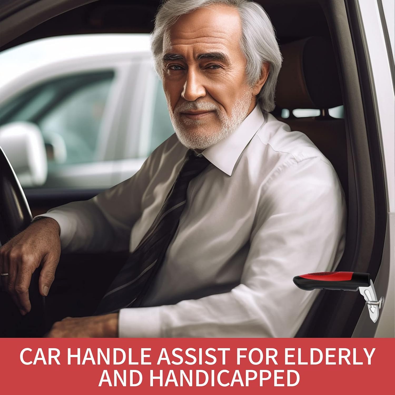Car Handle Assist for Elderly, Door Handles for Automotive, Multifunctional Car Handle Assist, Handicapped Elderly Assistant Support Bar, Red & Blue