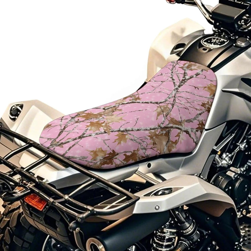 JoyLamoria ATV Seat Cover Camo Hunting Pink Oak Accessories Breathable Cushion Protector ATV Back Seat Powersports Cushion Covers for Most Models