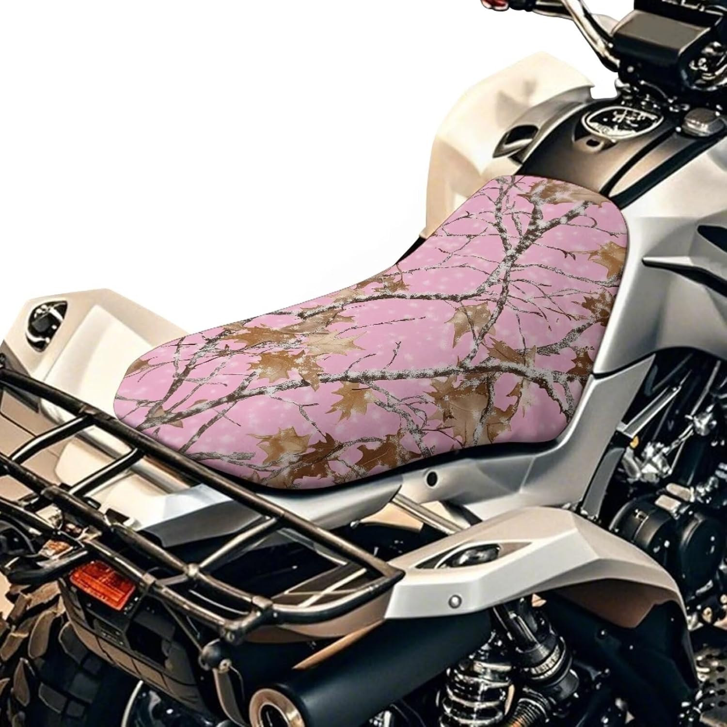 JoyLamoria ATV Seat Cover Camo Hunting Pink Oak Accessories Breathable Cushion Protector ATV Back Seat Powersports Cushion Covers for Most Models