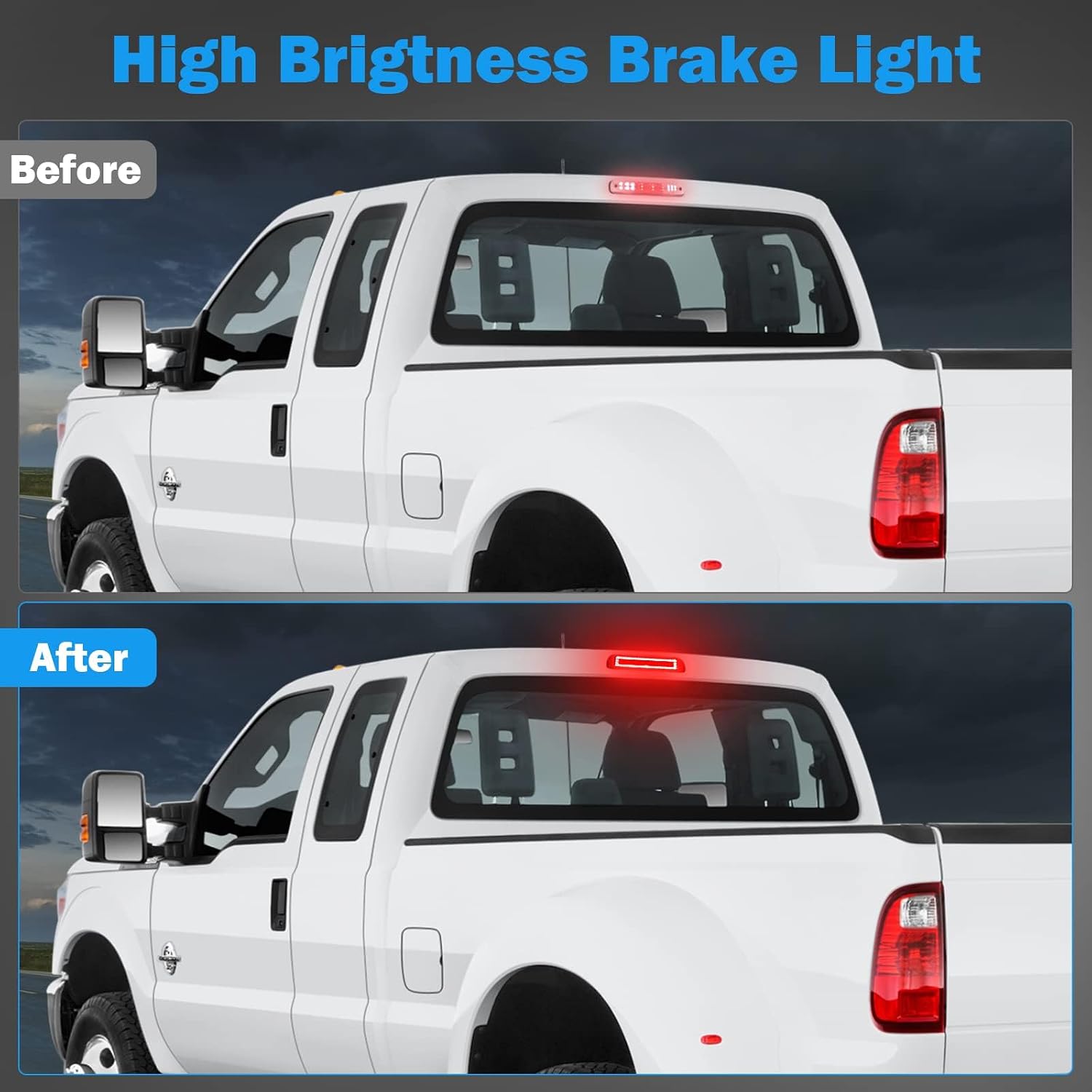 Third Brake Light Compatible with 1999-2016 Ford F250 F350 Super Duty 3rd Brake Light LED Accessories F450 F550 95-03 Ranger Tail Cab Cargo Light High Mount Stop Light