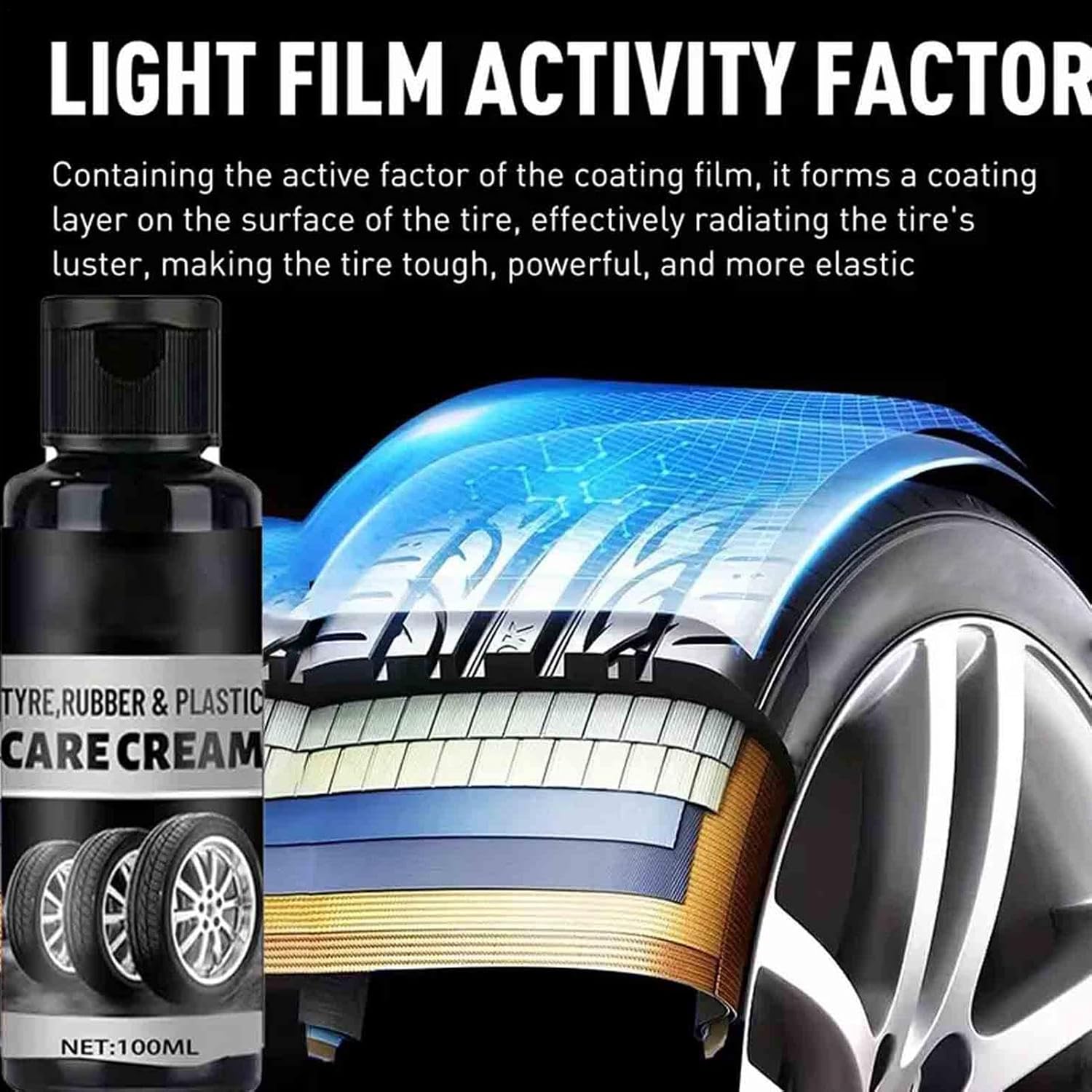 Tire Coating Cream - Hydrophobic Stain Resistant Prevents Cracking | Restore Shine Tire Coating Paste,for Drivers Professionals Garage Repair Shop Caravan Sedan Truck