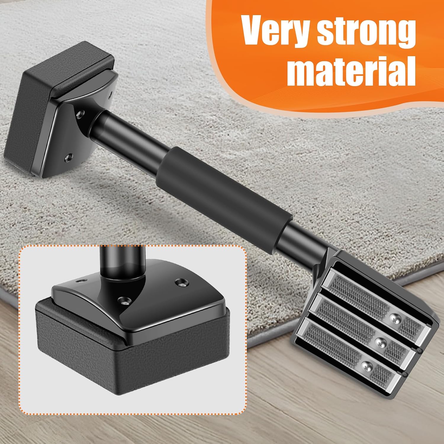 Carpet Stretcher Knee Kicker, Metal Knee Kicker with Tilting Teeth, 17"-24" Adjustable Length Non Slip Handle, Easy to Operate Knee Kicker, Robust Stable Knee Kicker Suitbale for Home