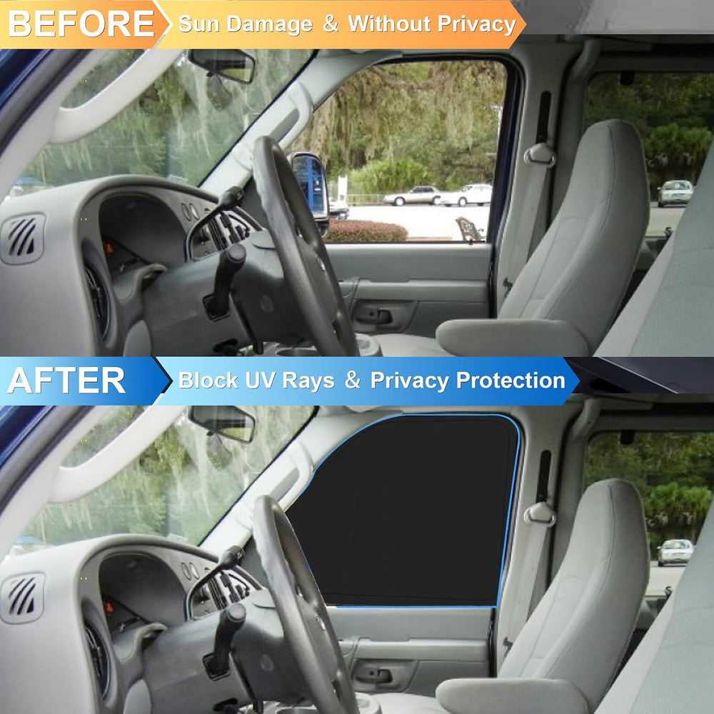 Front Windshield ＆ Side Window Sun Shade for 1992-2025 Fo-rd E-Series E-150 E...