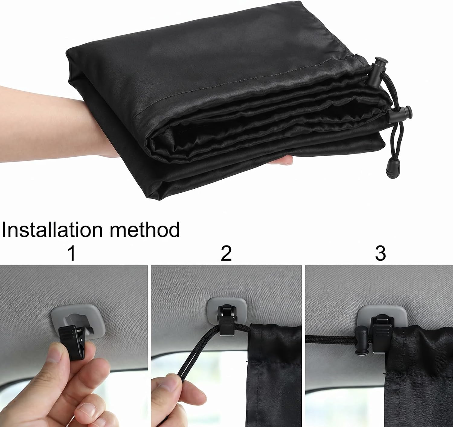 3Pcs Car Privacy Curtain, Car Window Shades | Universal Car Window Shades Light Blocking Sunshades, Side Window Covers Car Interior Accessories for Sleeping Traveling