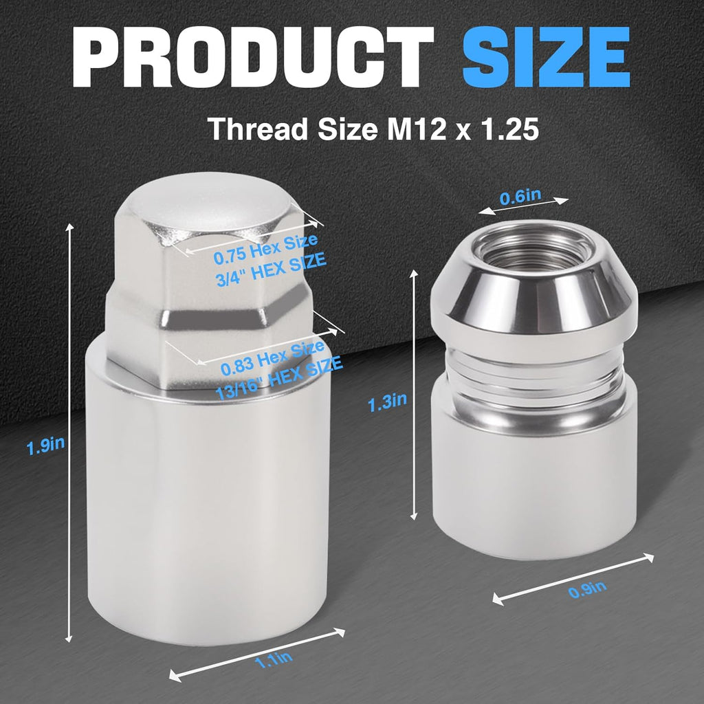Wheel Lock Lug Nut Set M12 x 1.25 Anti Theft Fit Nissan Altima 350Z Frontier Pathfinder Murano Rogue Versa Subaru Crosstrek Forester Impreza Legacy Outback Infiniti Suzuki &More Replace 24154