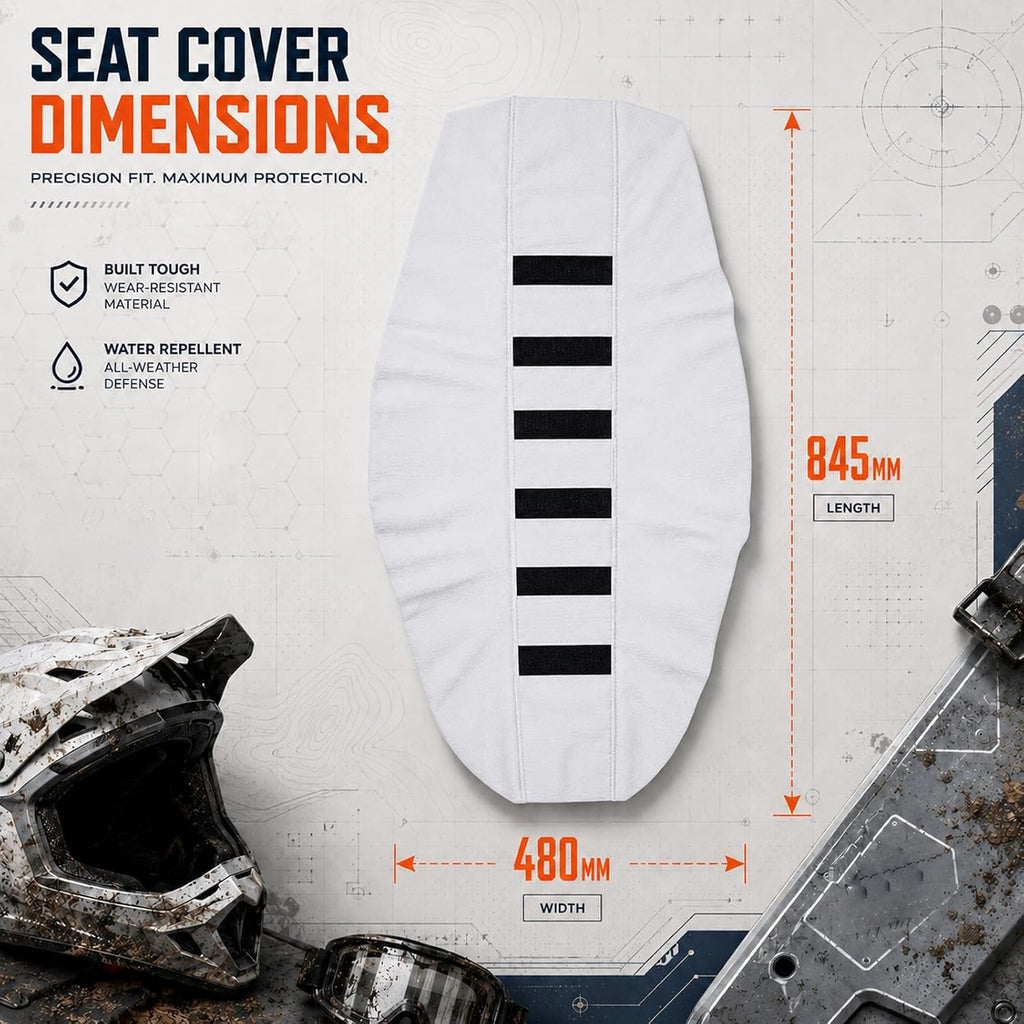 JFG RACING Electric Dirt Bike Seat Cover for Yozma IN10,Non-Slip Edirt Cushion Cover for Yozma in 10 Dirtbike Off-Road Ebike-White