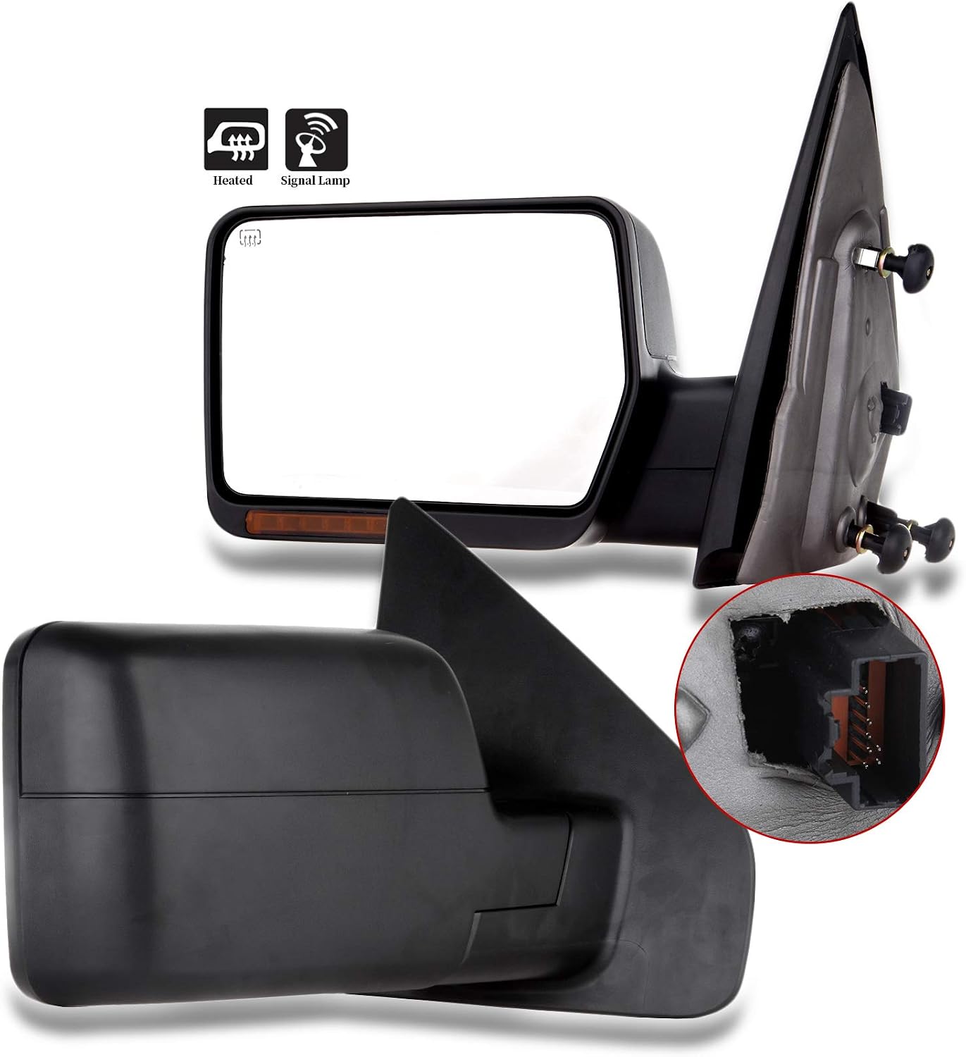 Driver Side Heated Towing Mirrors Fits 2004 2005 2006 for Ford for F150 Pickup Truck, Power Adjusted View Mirror with Turn Signal Indicator