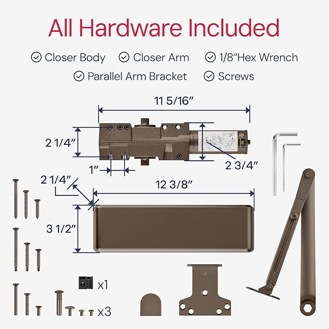 Lawrence Extra Heavy Duty Door Closer Commercial Grade 1 - Image 6