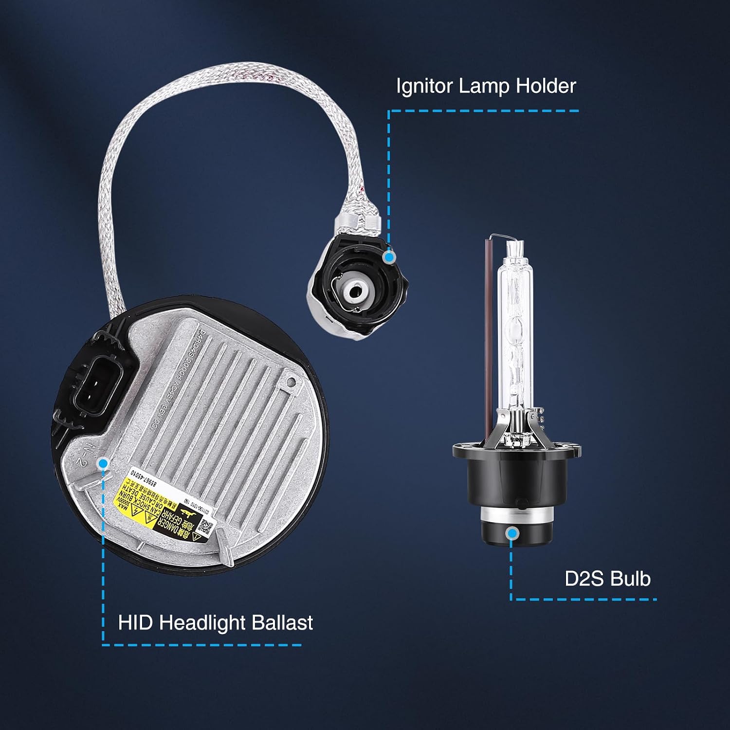 2 Packs HID Headlight Ballast with Igniter & D4S Bulb for Lexus GS350 GS450h IS200t IS250 IS300 IS350 LS460 LS600h LX570 RX350 RX450h for Toyota Camry Sienna 81107-75020 Xenon Ballast Control Module