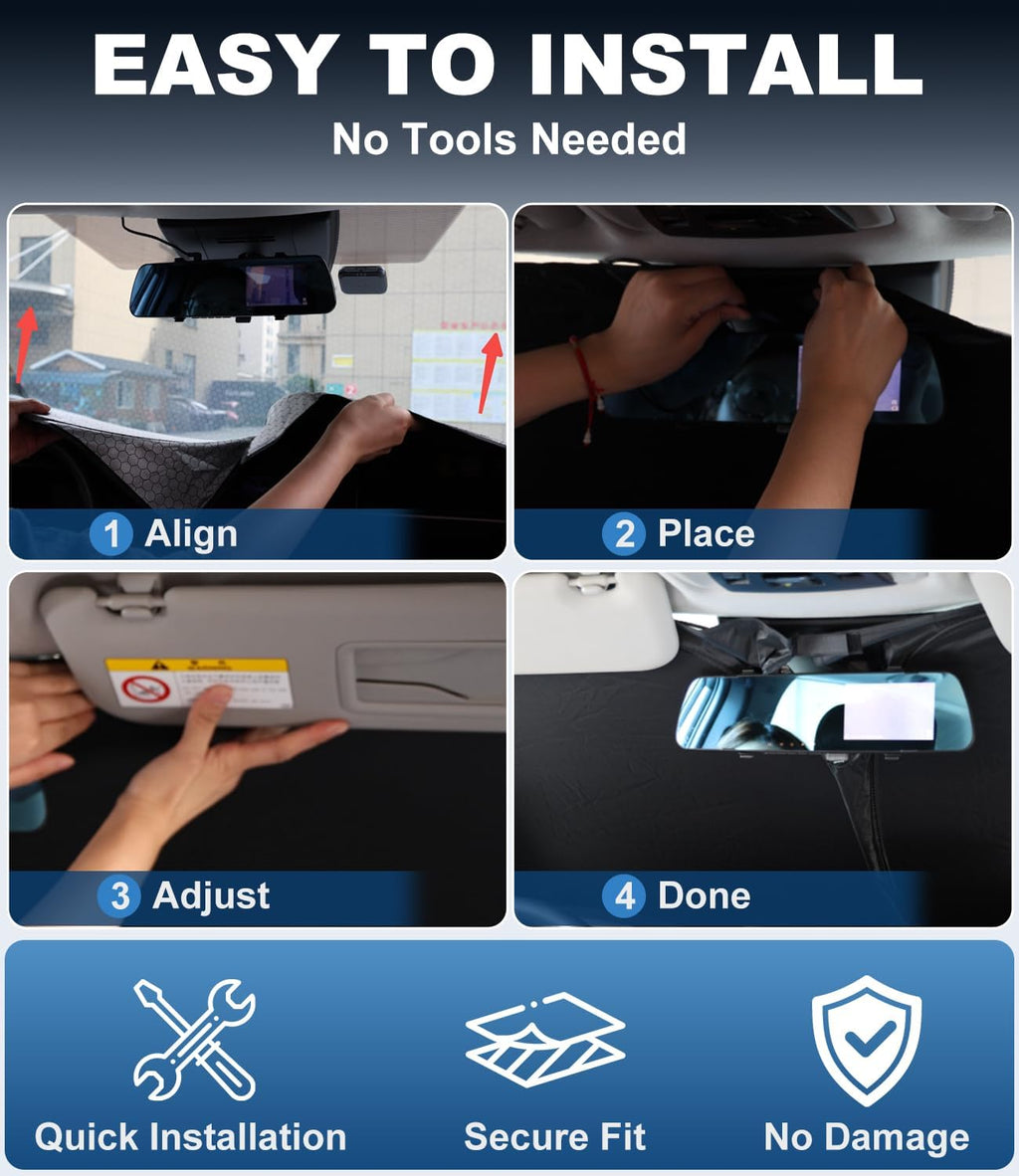 Forester Window Covers 2019-2024, 8PCS Full Coverage Set | Custom Fit, 99% Light Blocking, Graphene Heat Reflection, Foldable Storage, Ideal for Camping
