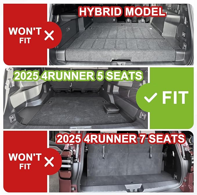 TripleAliners Floor Mats & Trunk Mat & Rear Seatback Cover All Weather TPE - Image 2
