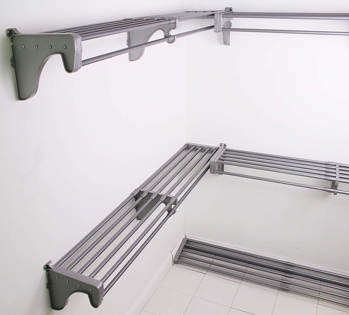 ez shelf expandable closet kit with end brackets, main product view