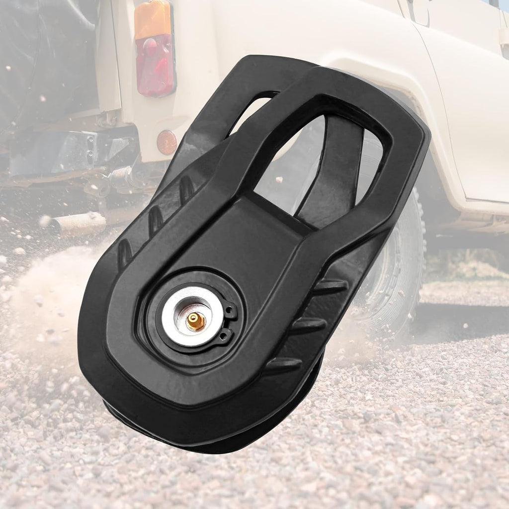 MILINI Snatch Block, 55,000 LBS (25T) Strength Recovery Off-Road Heavy Duty Winches Pulley for Synthetic Rope or Steel Cable, Universal Tackle Block for Truck, Tractor, ATV & UTV (Black)