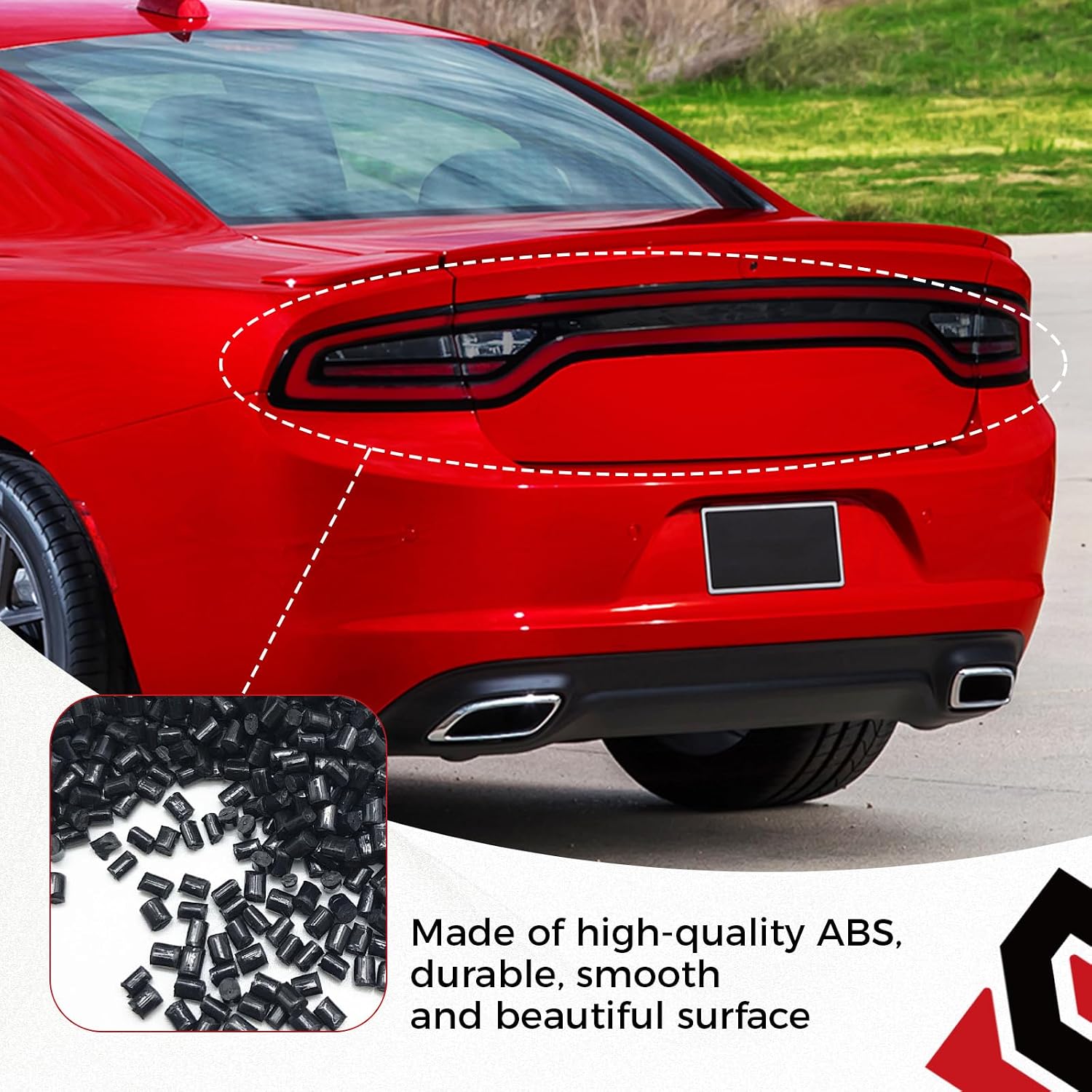 Taillight Protector Covers Compatible with Dodge Charger 2015-2024, ABS Smoked Black Tail Light Lamp Covers Protective Bezels, Custom-Fit Rear Taillight Shell Accessories (4PCS)