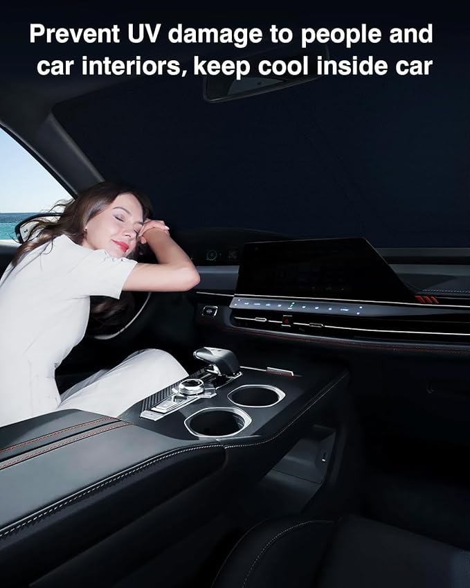 Windshield Sun Shade for Toyota Tundra 2022-2025 2026, Custom Fit Foldable - Image 7
