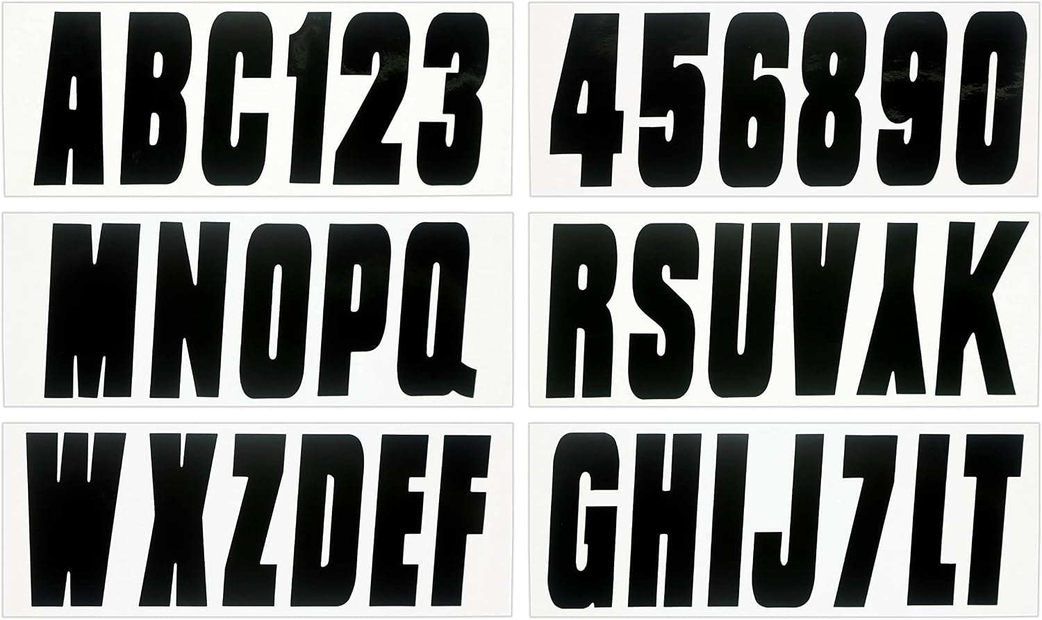 Hardline Products USA Series 350 Boat Lettering & Registration Decal Kit – Solid Black, 3-Inch –Fuel Resistant Marine Vinyl – Fits Boats, PWC, Pontoons – 146 Piece Set -BLK350EC