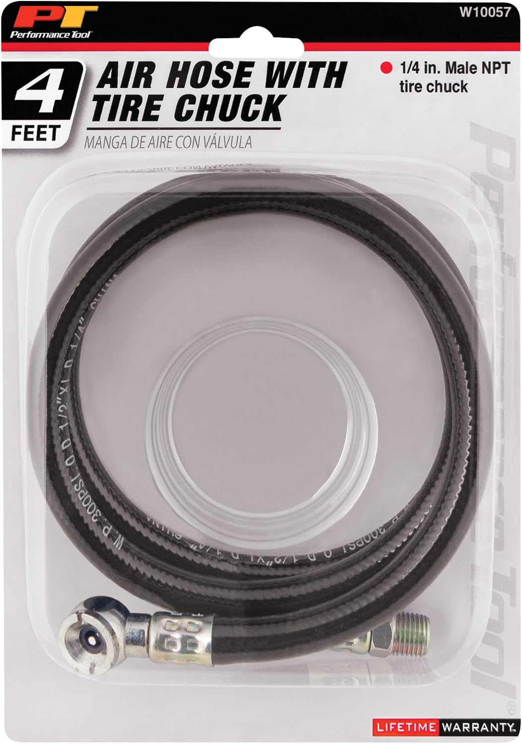 Performance Tool W10057 Lightweight PVC Air Hose, Kink and Abrasion Resistant, Weather Resistant, 300 PSI Working Pressure, 1/4-Inch NPTM Thread