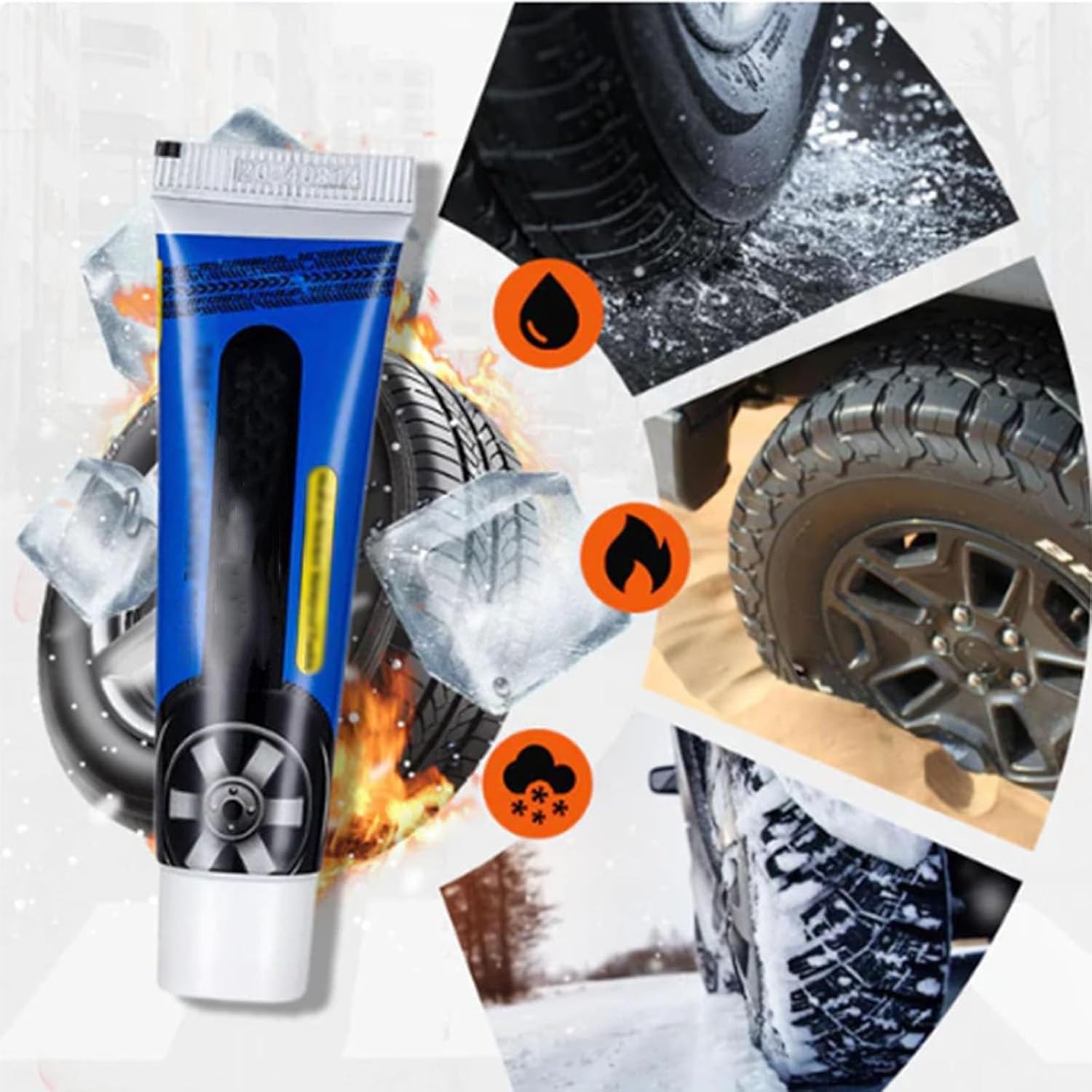 60ml Weather-Resistant Waterproof Flexible Tire Repair Adhesive, Multifunctional Car Tire Repair Glue,Waterproof Strong Tire-Repair Sealant (Black,5PC)