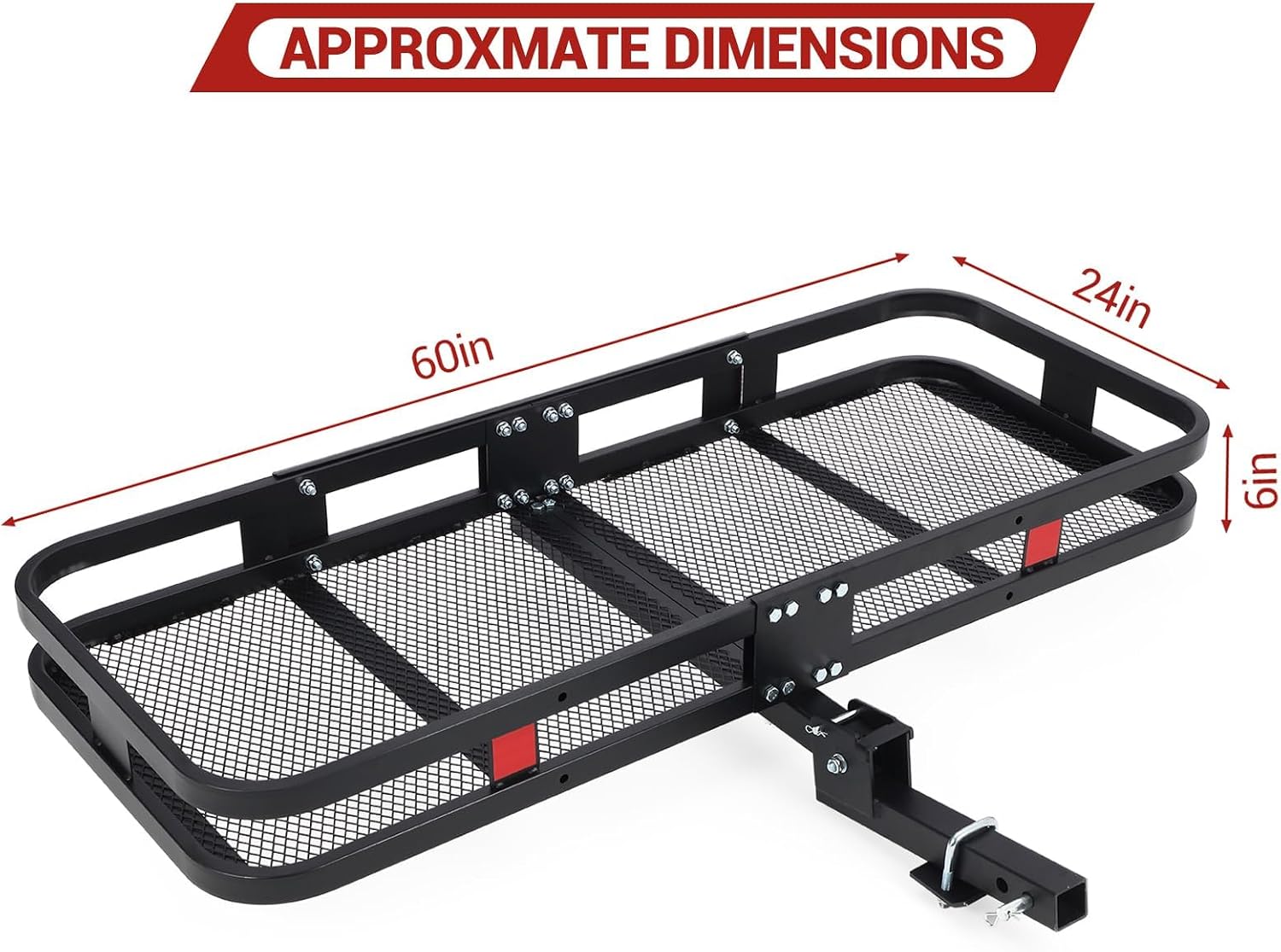 OUTLANE with Metal Cargo Carrier 60x24x6 Inch - Hitch Cargo Carrier, Trailer Hitch Cargo Carrier, Cargo Carrier, and Cargo Hitch Carrier