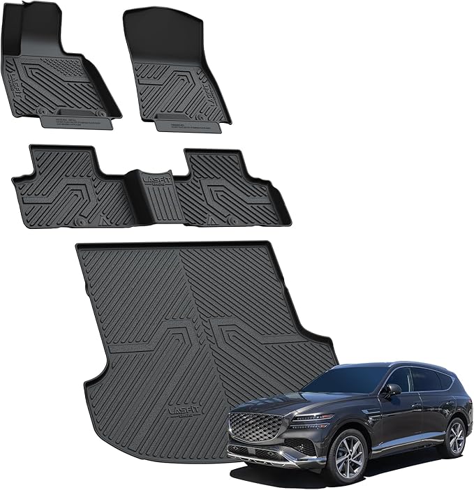LASFIT Floor Mats & Cargo Mat for Genesis GV80 2021-2024, TPE All Weather - Image 2