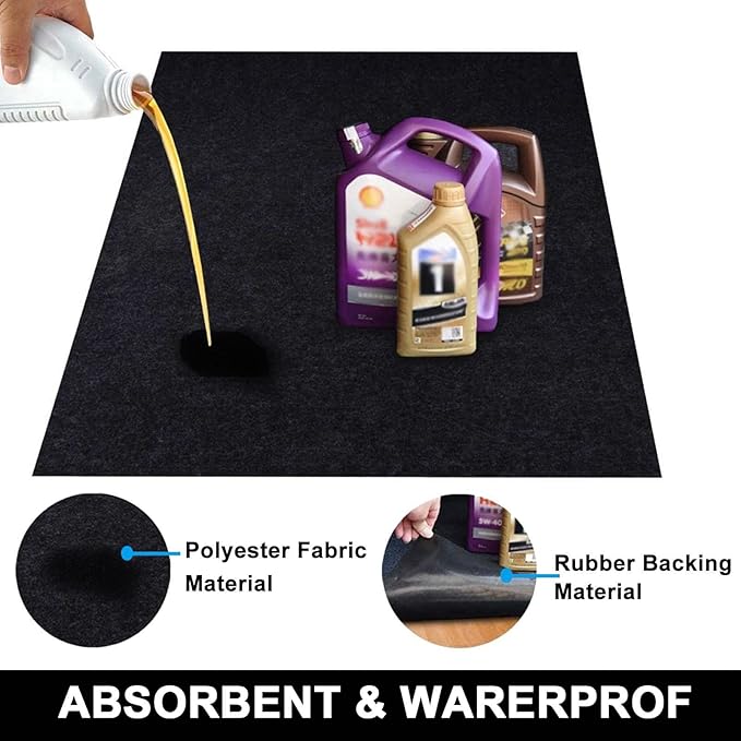 AiBOB Oil Spill Mat, Garage Floor Mat Under Car, 6ft X 8 ft, Waterproof Backing - Image 2