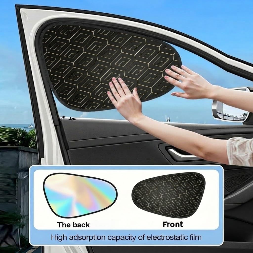 Static Cling Car Window Shades for Freightliner Cascadia/114SD Natural Gas 2014-2026, UV & Heat Blocking Side Sun Visor, Easy Install Hologram