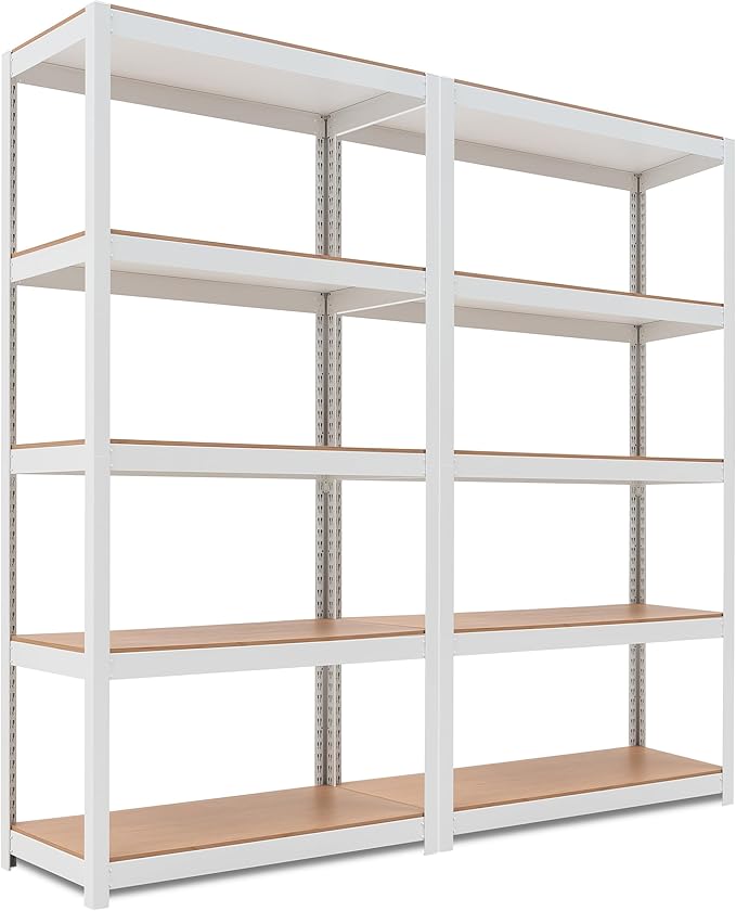 HOMEDANT House 5-Tier Laminated Metal Shelving Unit Adjustable Storage Utility by TheBestOrganizingSolution