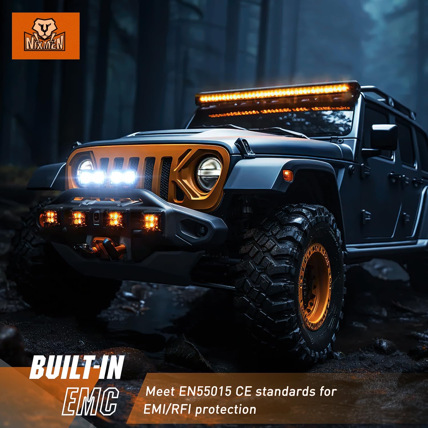 Nilight Motorcycle LED Pods 2 PCS 3 Inch Flood Offroad Fog Light 1160LM Built-in EMC Driving Auxiliary Lights for Motorbike SUV ATV Truck Boat Tractor Forklift