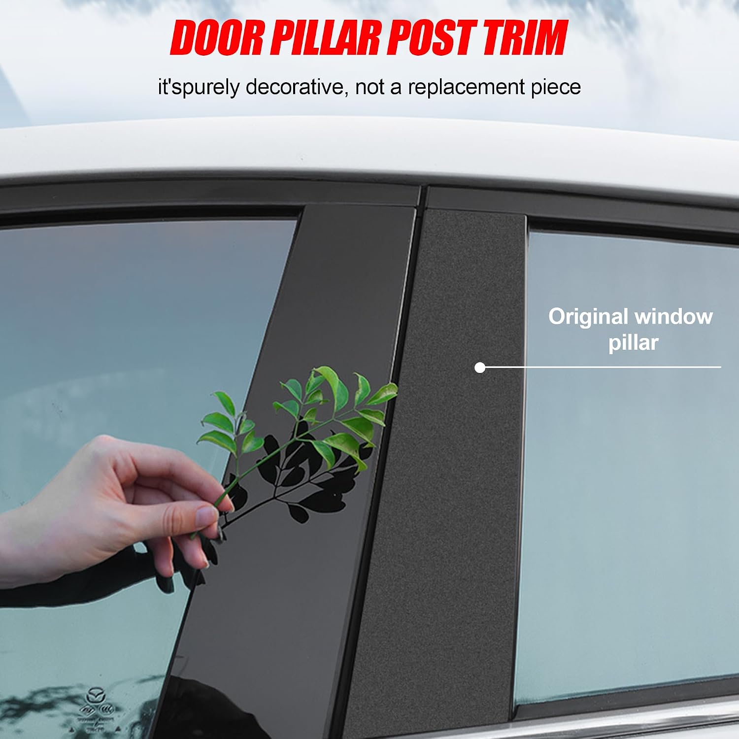 G Glossy Black Stainless Steel Door Pillar Post Trim Fit for Porsche Ma.can 2014-2022 Accessories Window Outer Post Panels Cover Door Pillar Moldings Sticker (8pCS)