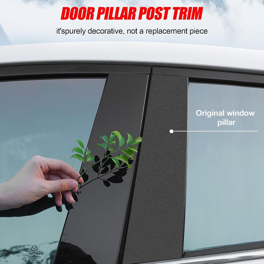 G Glossy Black Stainless Steel Door Pillar Post Trim Fit for Porsche Ma.can 2014-2022 Accessories Window Outer Post Panels Cover Door Pillar Moldings Sticker (8pCS)
