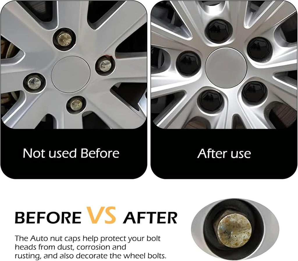 20Pcs Lug Nut Covers for Honda CRV 2026 2025 2024 2023 Hybrid, Wheel Nut Caps Rustproof Protector Dustproof Exterior Accessories,Black-17mm