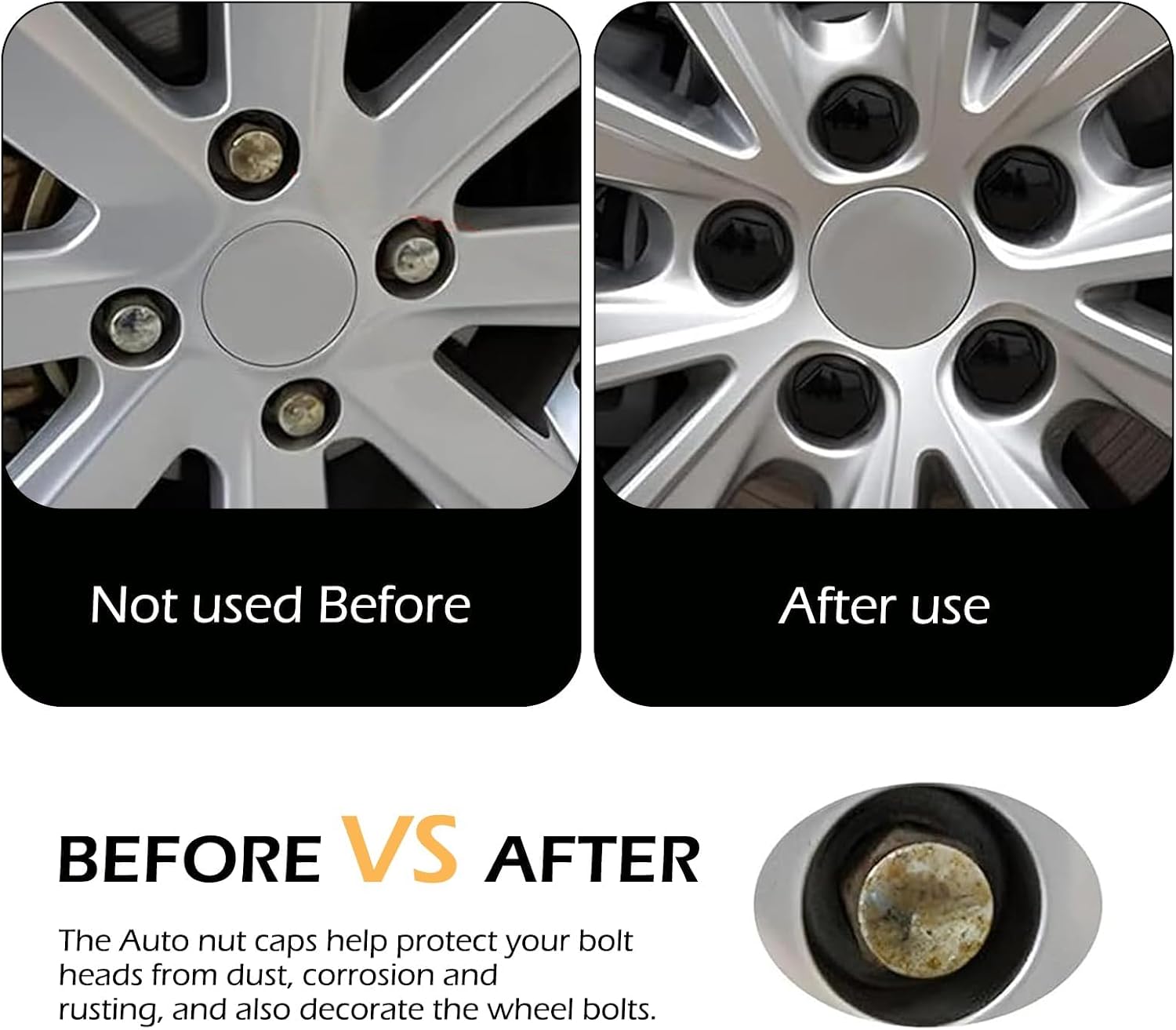 20Pcs Lug Nut Covers for Honda CRV 2026 2025 2024 2023 Hybrid, Wheel Nut Caps Rustproof Protector Dustproof Exterior Accessories,Black-17mm