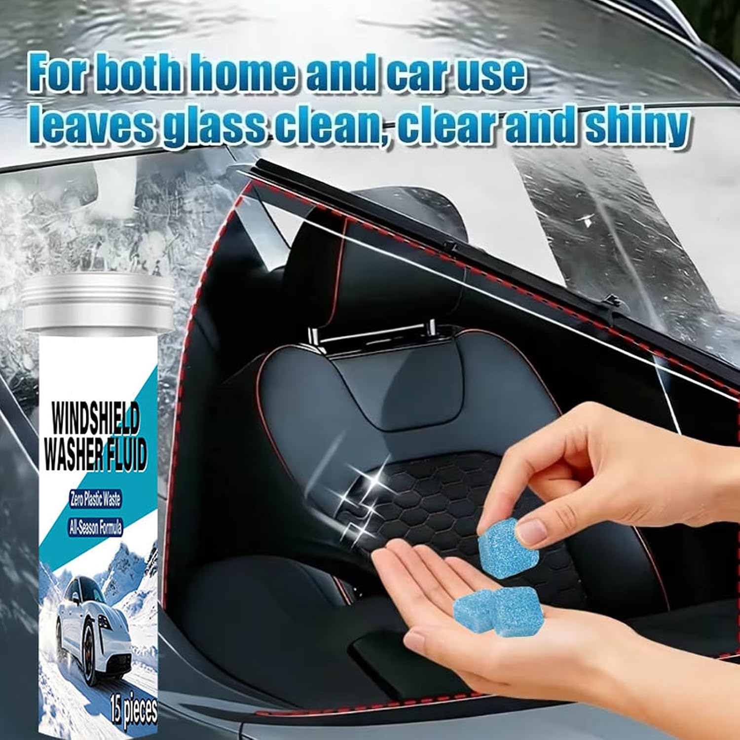of 15 Automotive Glass Tablets Effective Tar & Grease Removal Car Windshield for Windshield