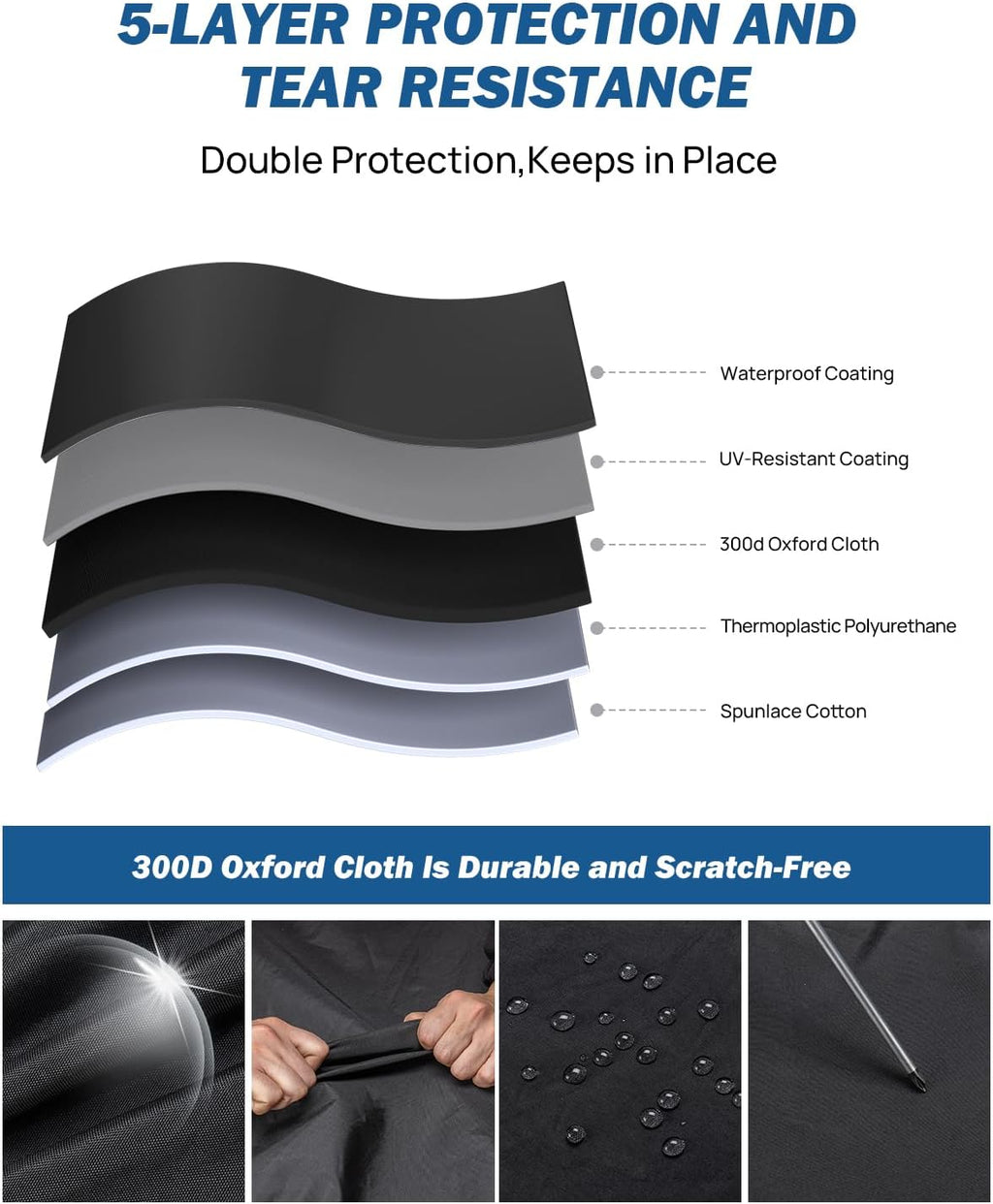 JOYTUTUS Wrangler Cab Cover Waterproof 4 Door for Wrangler JK JL 4 Doors 2007-2026, Paint-Safe Lining Car Cover with Zipper Access, UV50+ Windproof All-Weather Protection, Top On/Off Compatible
