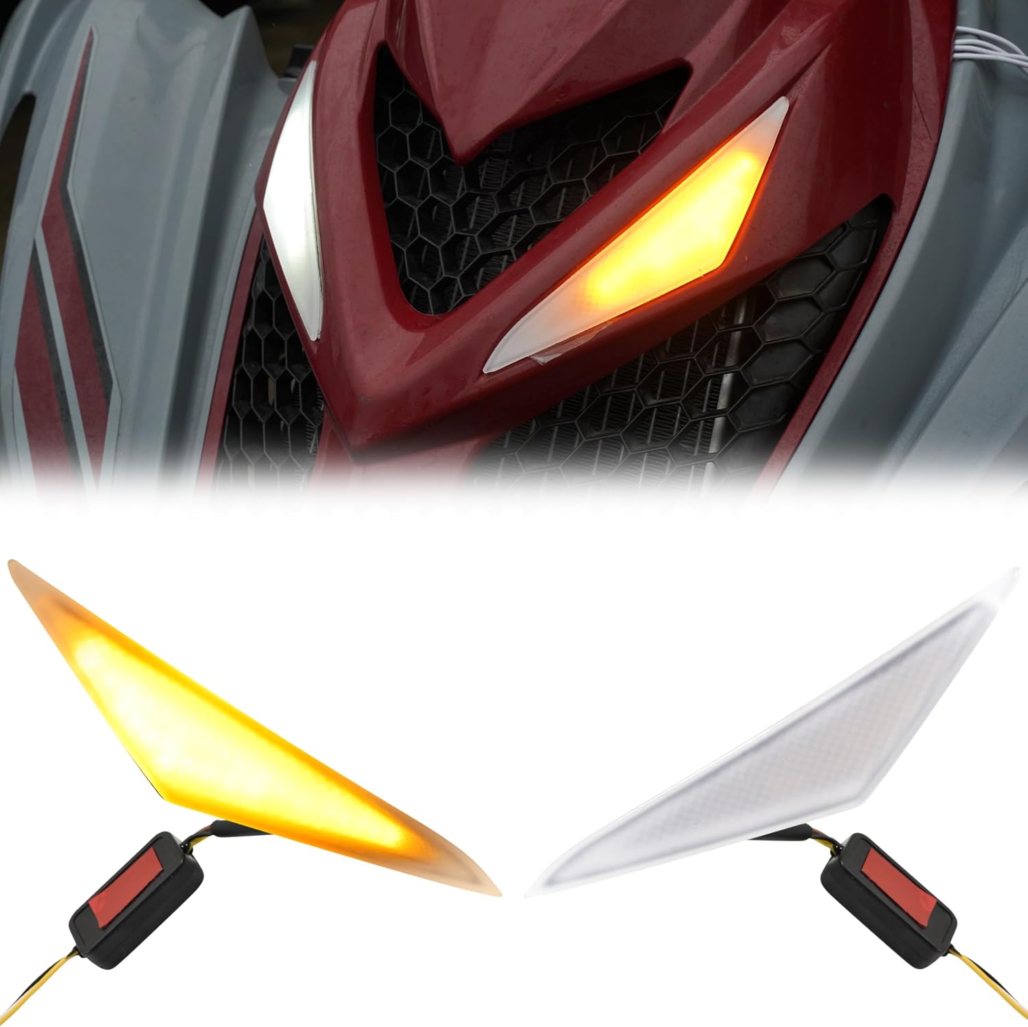 LED Turn Signal Fang Lights for Yamaha Raptor 700 2013+, Front Grille Accent Light Signature Grill Auxiliary Lamps Headlights for Yamaha Raptor 700 700R 2013-2026 Accessories, 2PCS