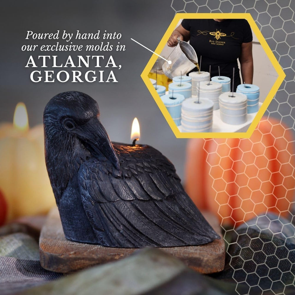Big Dipper Wax Works Black Crow Candle – Handcrafted 100% Pure Beeswax, 4&quo...