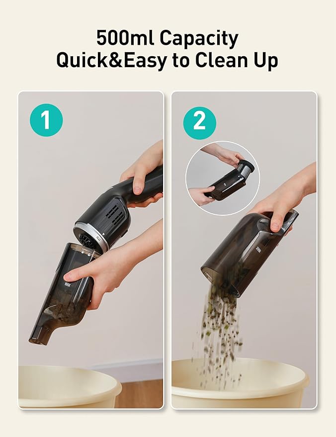 Aspiron Cordless Handheld Vacuum, 24KPA Powerful Car Vacuum, Rechargeable - Image 8