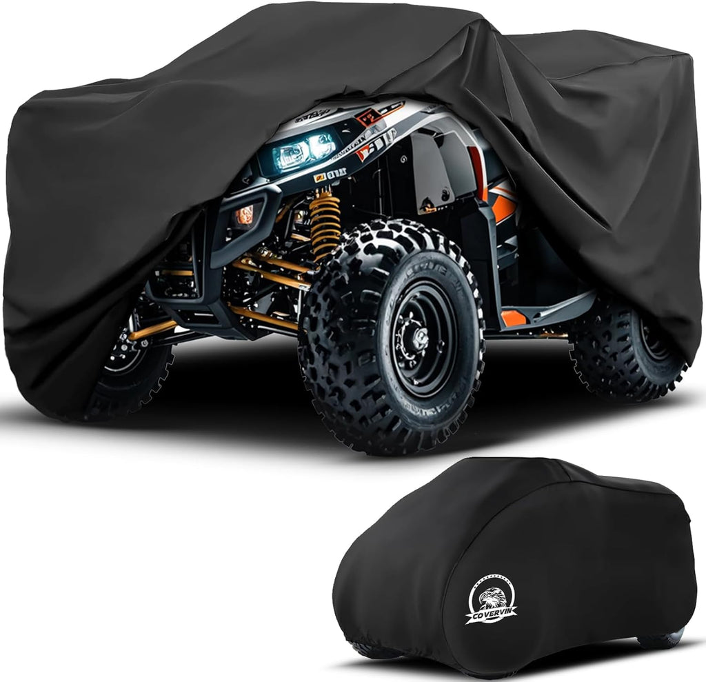 COVERVIN ATV Cover Waterproof, All Weather Rain and Sun Protection 4 Wheel Cover Quad Cover for Honda Suzuki Kawasaki Yamaha Polaris 86''L x 38''W x 42''H (XXL)