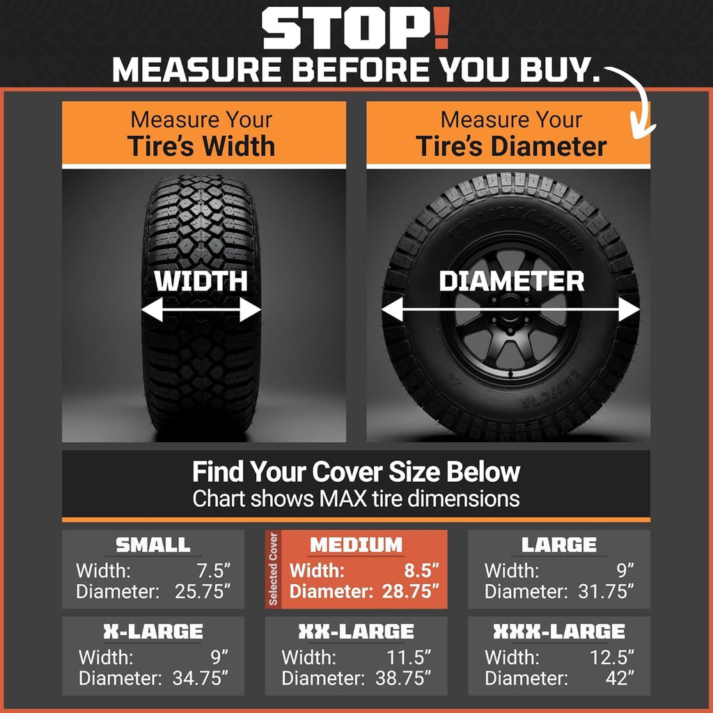 TIRESHIELD PRO Trailer Tire Covers (Set of 2) - Heavy Duty All-Weather UV-Resistant Protective Wheel Covers w/StormLock-System - Year-Round Protection for Your Trailer Tires w/ 26-28.75" Diameter